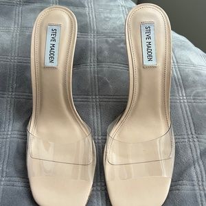 Steve Madden clear strap slide